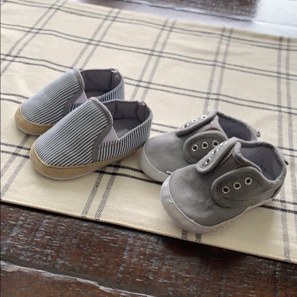Baby slip on shoes. 2 pairs for this sale!